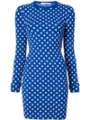 Givenchy Crewneck Long-sleeve Star Jacquard Fitted Mini Dress