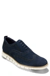 Cole Haan 'zerogrand' Wingtip Oxford In Navy Suede