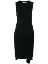 Givenchy Cutout Crepe-paneled Stretch-cady Midi Dress In Black