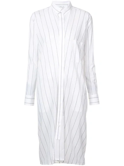 Y's 条纹衬衫裙 In White