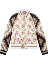 GUCCI Rose print silk bomber jacket,507645ZKK8712679962