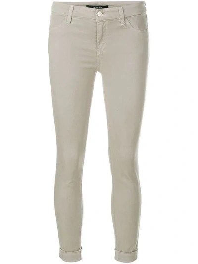 J Brand Skinny Trousers In White In Grey