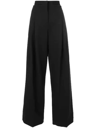 Jw Anderson High Waisted Wide Leg Trousers In Black