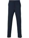 Prada Pleated High Waist Chinos In Blue