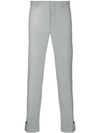 Prada Checked Slim-leg Wool-blend Trousers