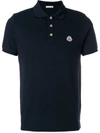 Moncler Logo Patch Polo Shirt - Blue In Blue