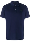 Prada Polo In Cotone Con Patch -logo In Blue