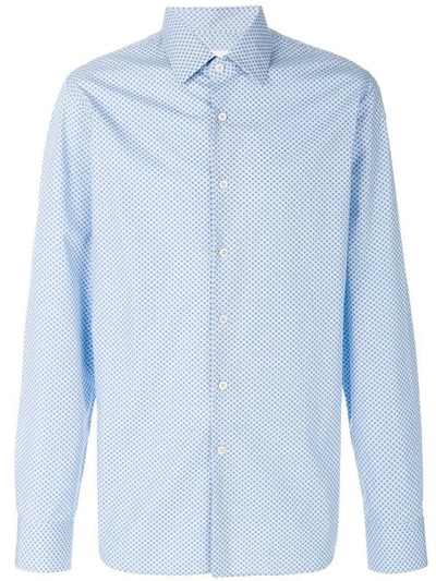 Prada Fantasia-print Cotton-poplin Shirt In Light Blue