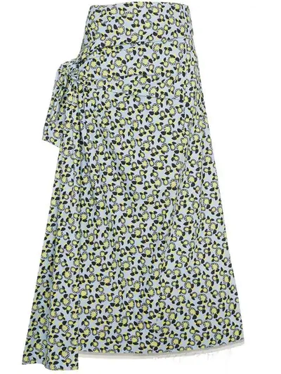 Marni Printed Cotton And Linen Midi Skirt In Multicolor