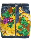 DSQUARED2 HAWAIIAN PRINT DENIM SKIRT,S72MA0647S3034212476939