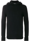 NEIL BARRETT STRIPE DETAIL KNITTED HOODIE,PBMA699G617C0112673020