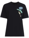 OFF-WHITE OFF-WHITE FLORAL WOMAN T-SHIRT - BLACK,OWAA029R18770005108812538701