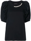 SIMONE ROCHA embellished neck T-shirt,TS197B055312696025