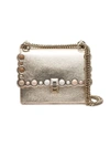 Fendi Small Kan I Metallic Leather Shoulder Bag - Metallic In Champagne