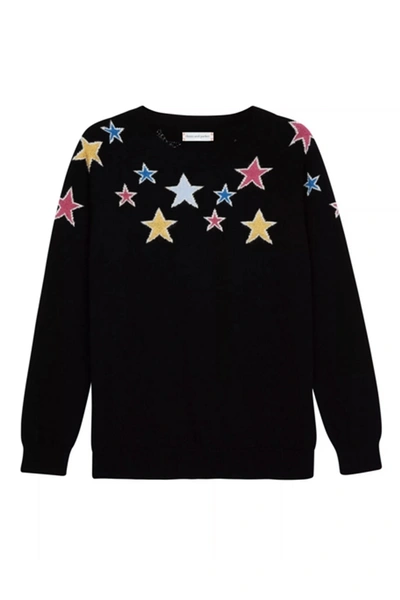 Chinti & Parker Black Stardust Lurex Cashmere Sweater In Black, Multi-coloured, Pink, Gold