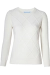 DRAPER JAMES ARGYLE SWEATER WILLOW WHITE