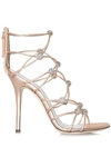 GIUSEPPE ZANOTTI ZIG ZAG METALLIC LEATHER SANDALS