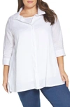 Foxcroft Skye Linen Tunic Shirt In White