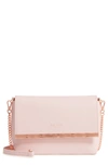 TED BAKER BOW EMBOSSED LEATHER CROSSBODY BAG - PINK,XH8W-XB76-MELISAA