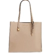 Marc Jacobs The Grind East/west Leather Shopper - Beige In Light Slate Gray/gold