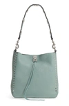 REBECCA MINKOFF SMALL DARREN DEERSKIN LEATHER FEED BAG - GREEN,HH17TDNE09