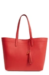 COLE HAAN PAYSON LEATHER TOTE - ORANGE,CHR11561