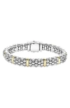 Lagos Sterling Silver Caviar Rope Bracelet With 18k Gold In Silver/ Gold