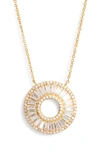NINA BAGUETTE CUBIC ZIRCONIA CIRCLE PENDANT NECKLACE,N-SHAE