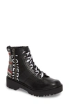 Steve Madden Lennox Combat Boot In Black Multi