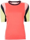 Marni Colour Block Knitted Top In Multicolour