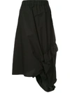 MARNI elasticated asymmetric skirt,GOMAW06A00TCV6012575496