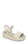 Camper Balloon Slingback Wedge Sandal In Light Beige Leather