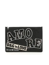 DOLCE & GABBANA LEATHER DOCUMENT HOLDER WITH PATCHES,10499785