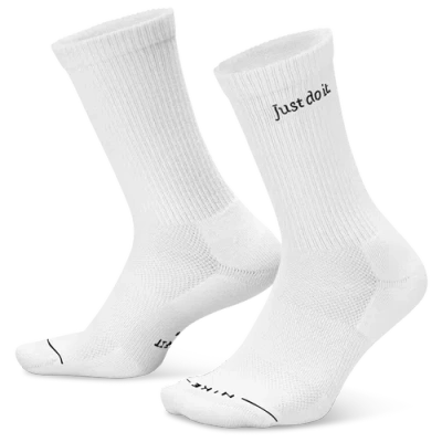Nike Everyday Elevated Jdi Crew Socks 2 Pack In White/black/white