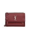 Saint Laurent Medium Sunset Calfskin Leather Shoulder Bag In Bordeaux