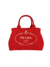 Prada Structured Tote Bag In Red