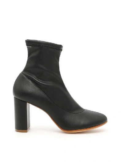 Mm6 Maison Margiela Stretch Booties In Black