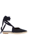 Jw Anderson Wraparound Leather Backless Espadrilles In Blu