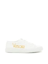 Versace Nappa Sneakers With Embroidery In White