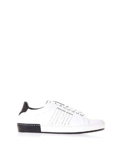 Philipp Plein White Leather With Logo Lettering Trainers