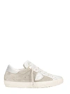 Philippe Model Paris Low Suede And Leather Silver Sneakers In Grey