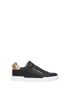 DOLCE & GABBANA DOLCE & GABBANA BLACK AND GOLD SNEAKERS,10502335