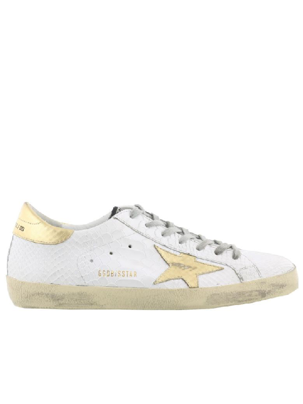 Golden Goose Superstar Sneaker In White Printed Snake Gold Star Modesens