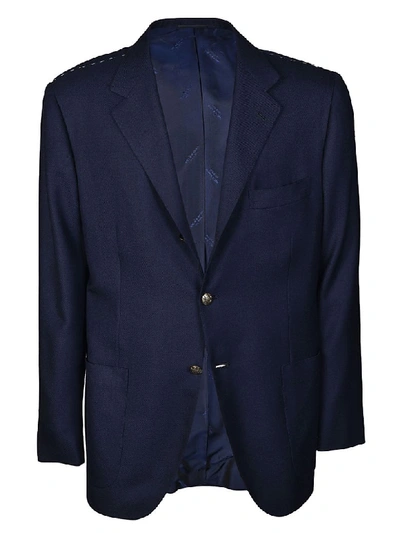 Kiton Two Buttoned Blazer In Blue