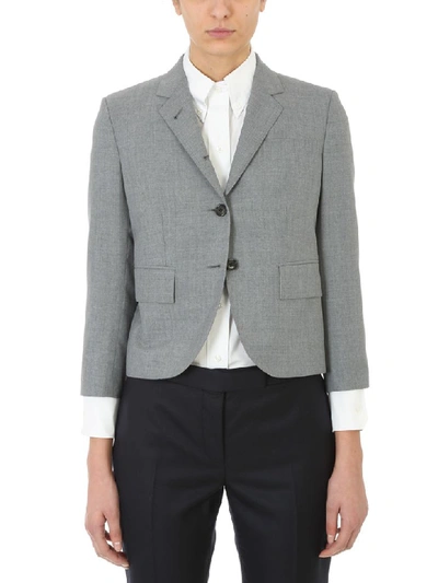 Thom Browne Classic Breasted Sport Coat In School Uniform Plain Wool Blazer In Grey