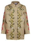 RED VALENTINO RED VALENTINO FLORAL VINES DRILL EMBROIDERED CABAN COAT,PR3CI00W -3H3-191