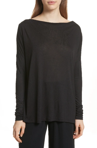 Vince Relaxed Long-sleeve Top In Black