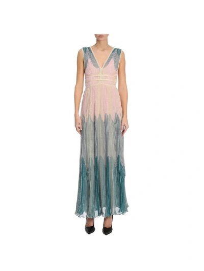 M Missoni Embroidered Maxi Dress In Pink