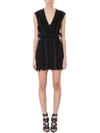 Balmain Fringe Stretch Cotton Minidress In Black