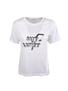 Saint Laurent Printed Cotton T-shirt In Naturel-noir